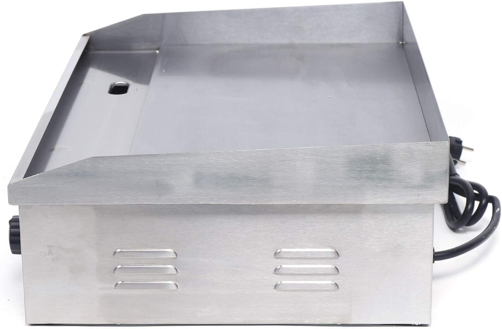 1600W Commercial Electric Griddle Flat Top Grill BBQ Restaurant Kitchen Teppanyaki Griddle, Commercial Table Top Griddle Electric Countertop Griddle Grill Hot Plate 122-572℉ Temperature Control