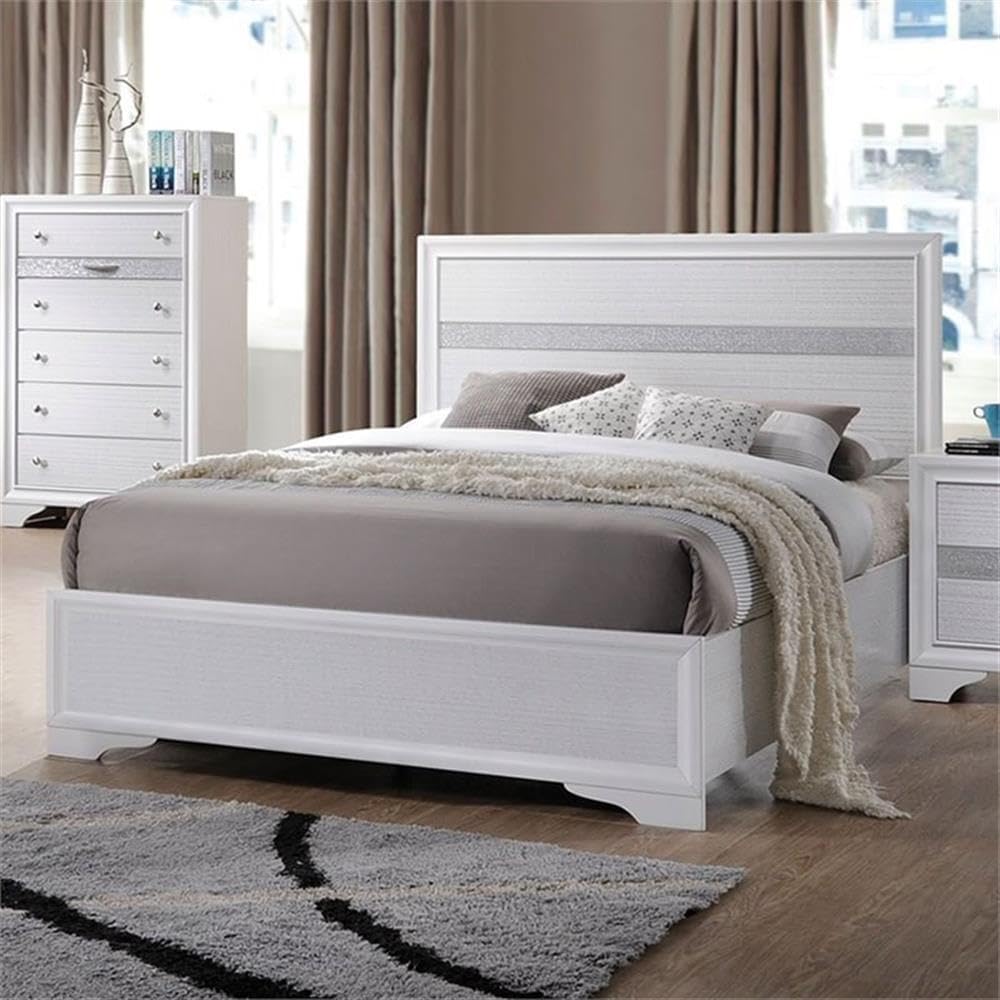 Acme Naima Full Panel Bed in White
