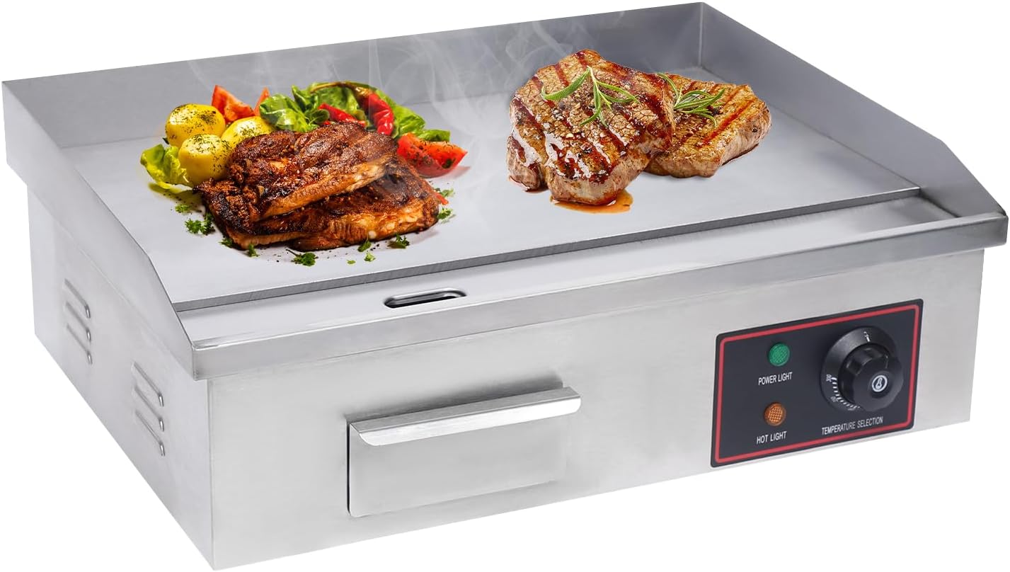21' Commercial Electric Griddle, Commercial Flat Top Grill 3000W Stainless Steel Electric Countertop Griddle
