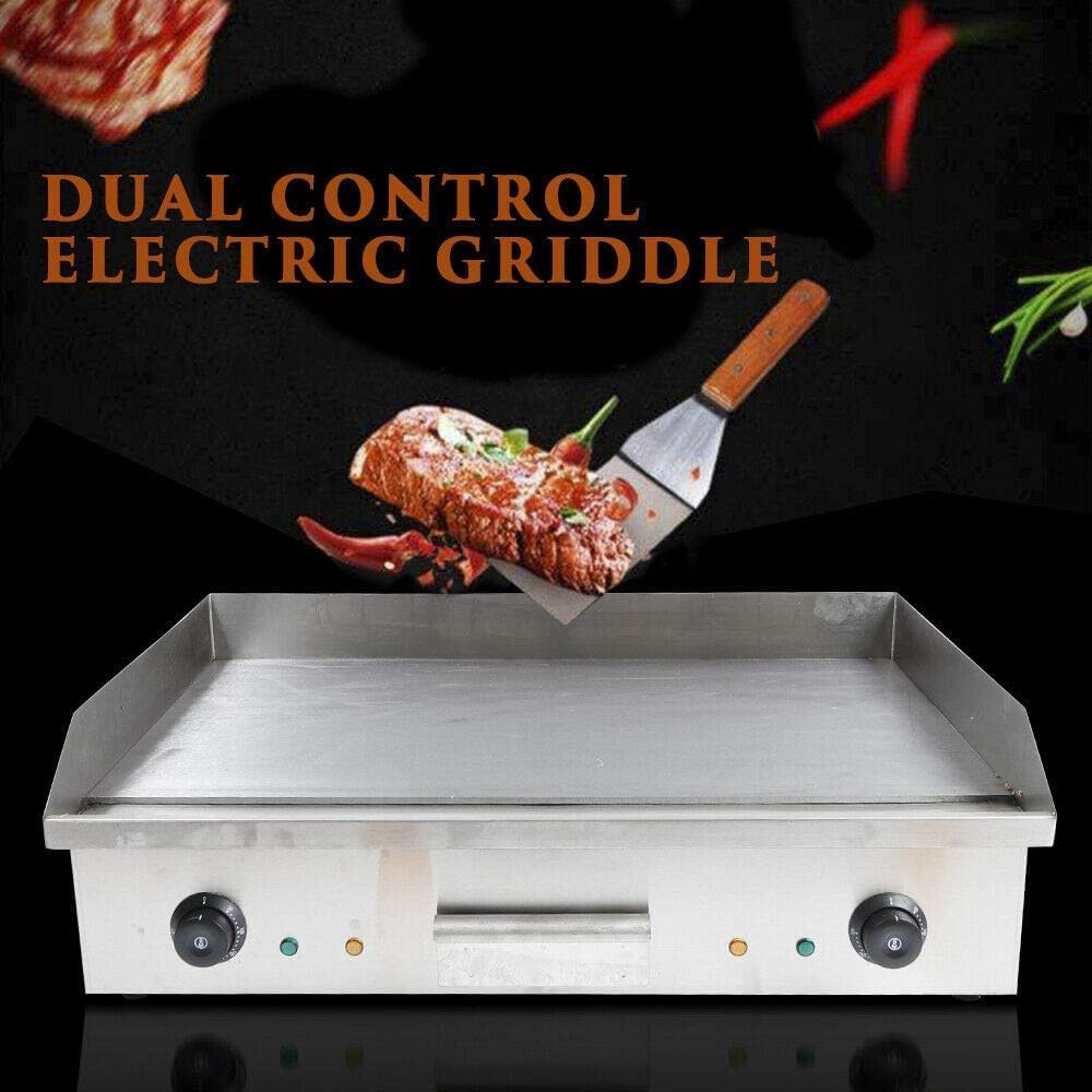 Electric Countertop Flat Top Griddle,4400W Commercial Restaurant Teppanyaki Grill,Stainless Steel with Adjustable