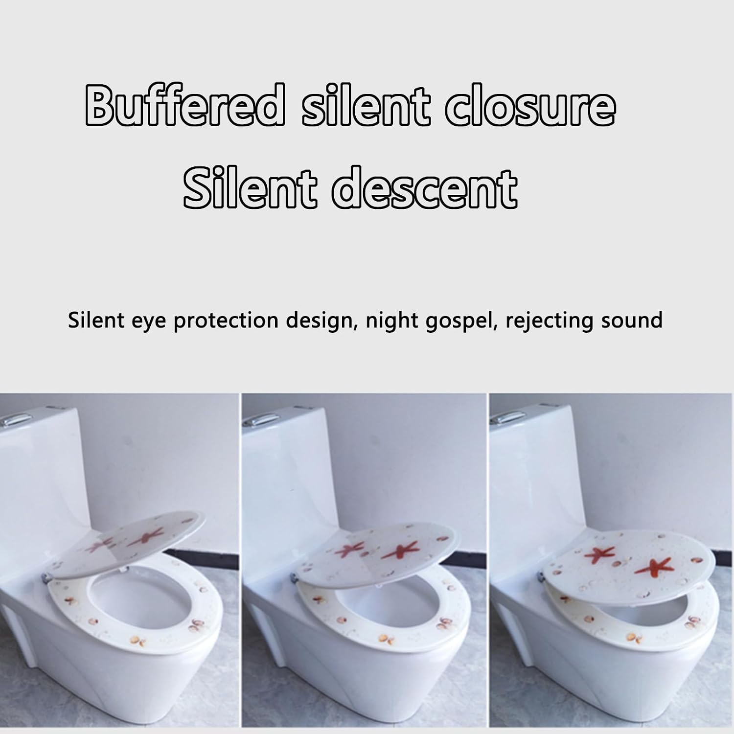 Standard Resin Toilet Seat Lid Round Toilet Seat Molded Toilet Seat with Quietly Close and Quick Release Hinges, Easy to Install Also Easy to Clean