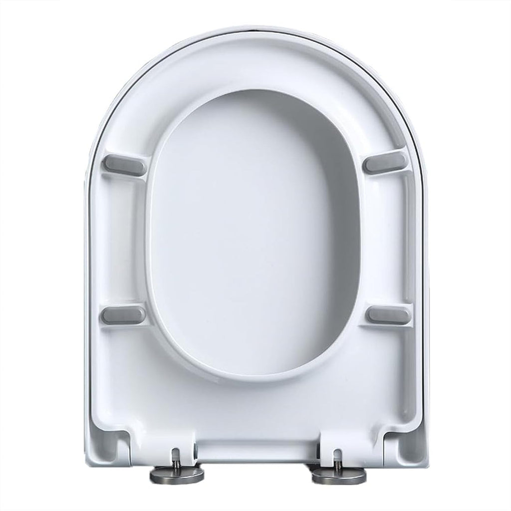 Wttfc Soft Close Toilet Seat,Bidet Toilet Seat,Simple Top Fixing for Easy Clean,D Shape, Standard Toilet Seats White with Adjustable Hinges,Toulet Seat,07