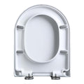 Wttfc Soft Close Toilet Seat,Bidet Toilet Seat,Simple Top Fixing for Easy Clean,D Shape, Standard Toilet Seats White with Adjustable Hinges,Toulet Seat,07