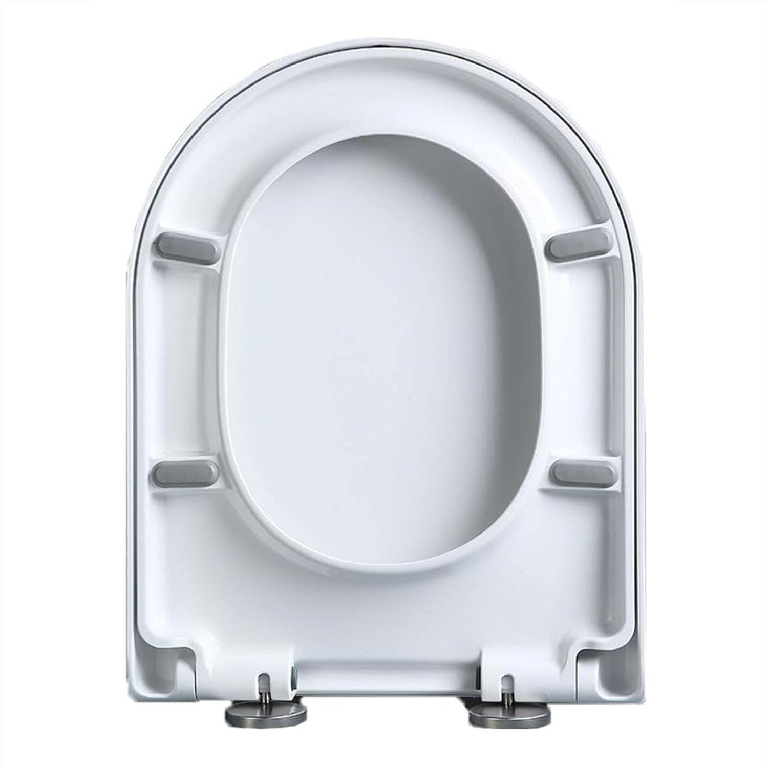 Wttfc Soft Close Toilet Seat,Bidet Toilet Seat,Simple Top Fixing for Easy Clean,D Shape, Standard Toilet Seats White with Adjustable Hinges,Toulet Seat,07