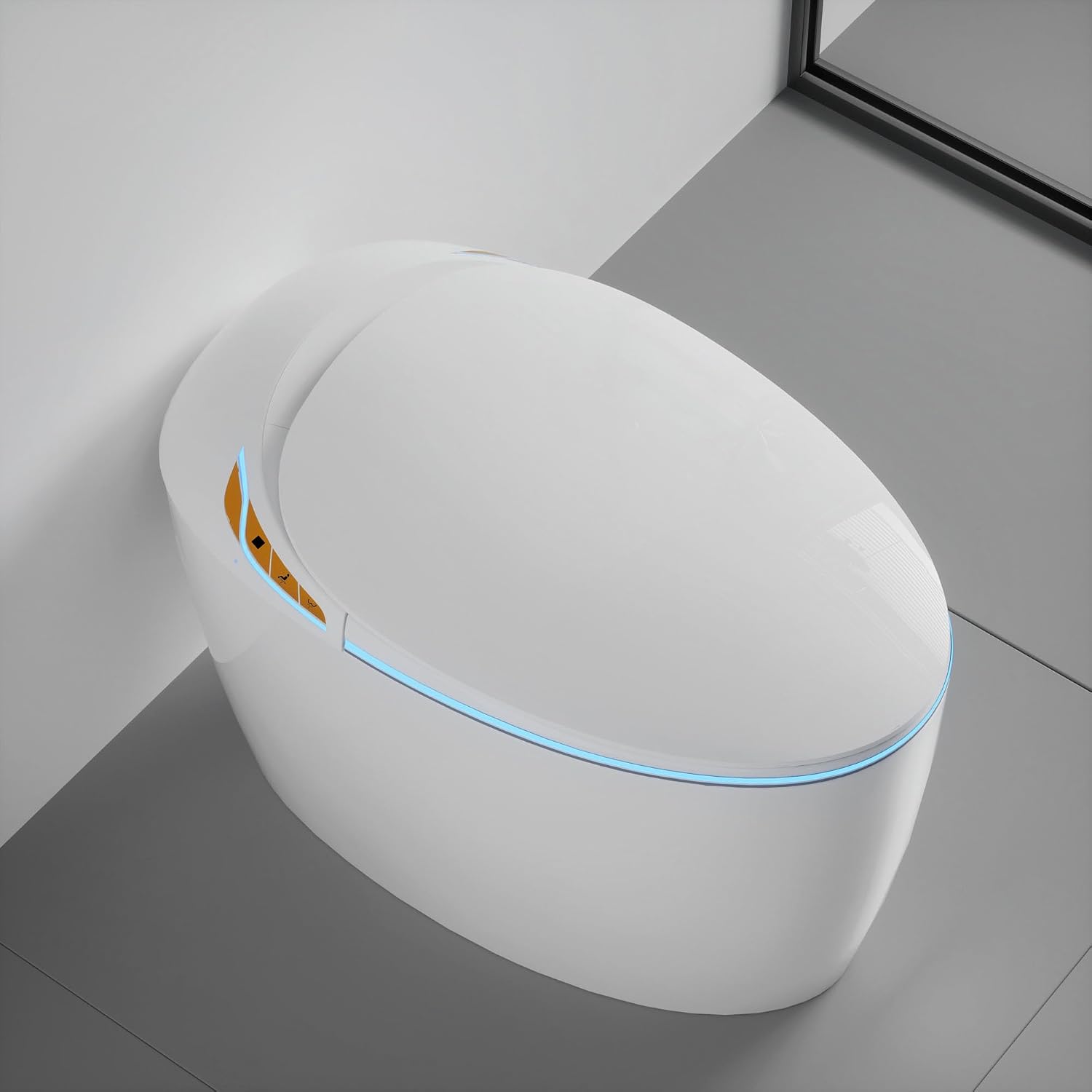 Black Smart Toilet with Bidet Built In, Luxury Elongated Electric Toilet with Heated Seat&Foot Sensor, 1.28 GPF Dual Flush, Auto Open/Close Seat, Warm Water&Dryer, Multiple Washing Modes (White)
