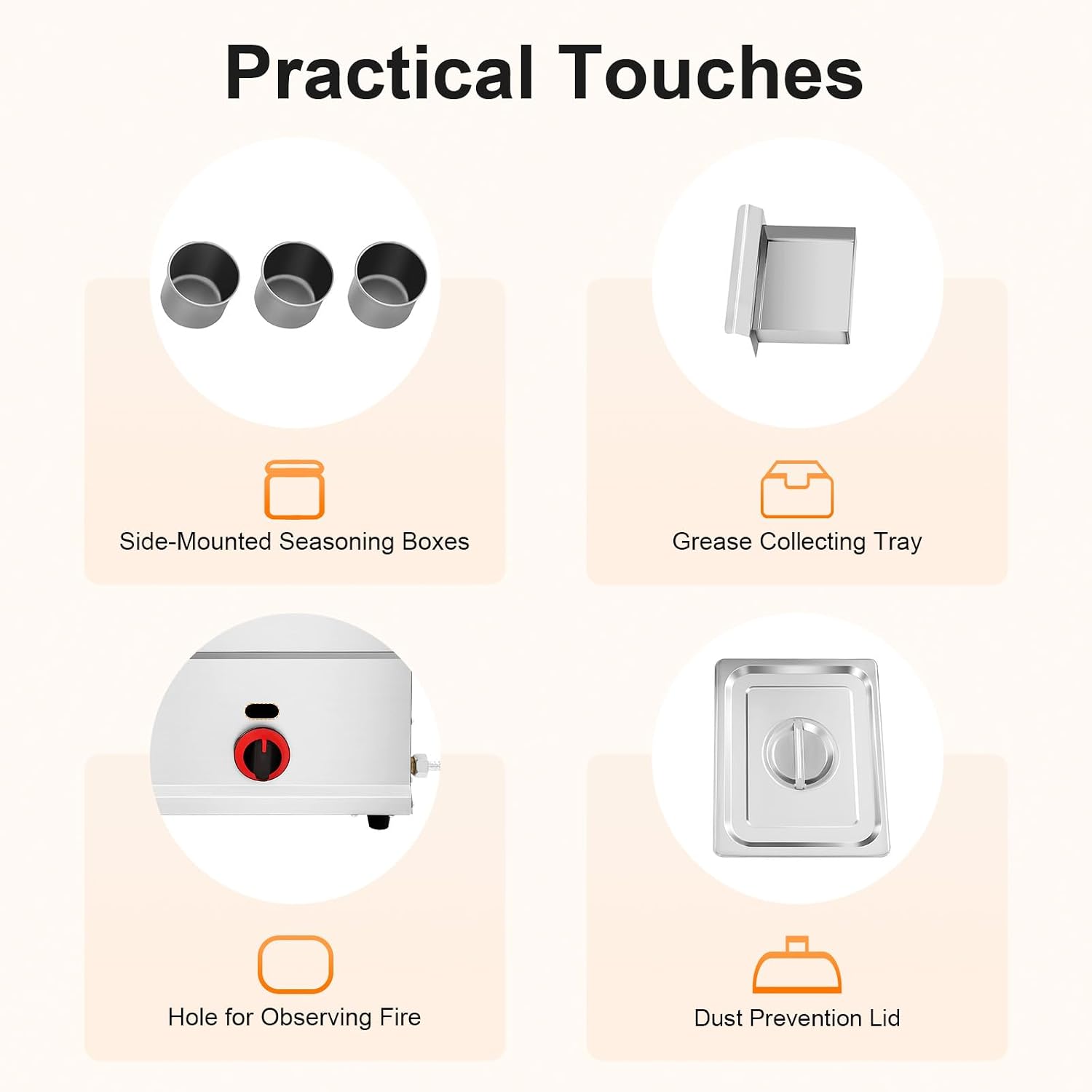 Commercial Deep Fryer, Heavy Duty Manual Flat Top Restaurant Griddle Use Liquefied Gas or Gas, Stainless Steel Portable Grill BBQ Hot Plate Grill and Deep Fryer