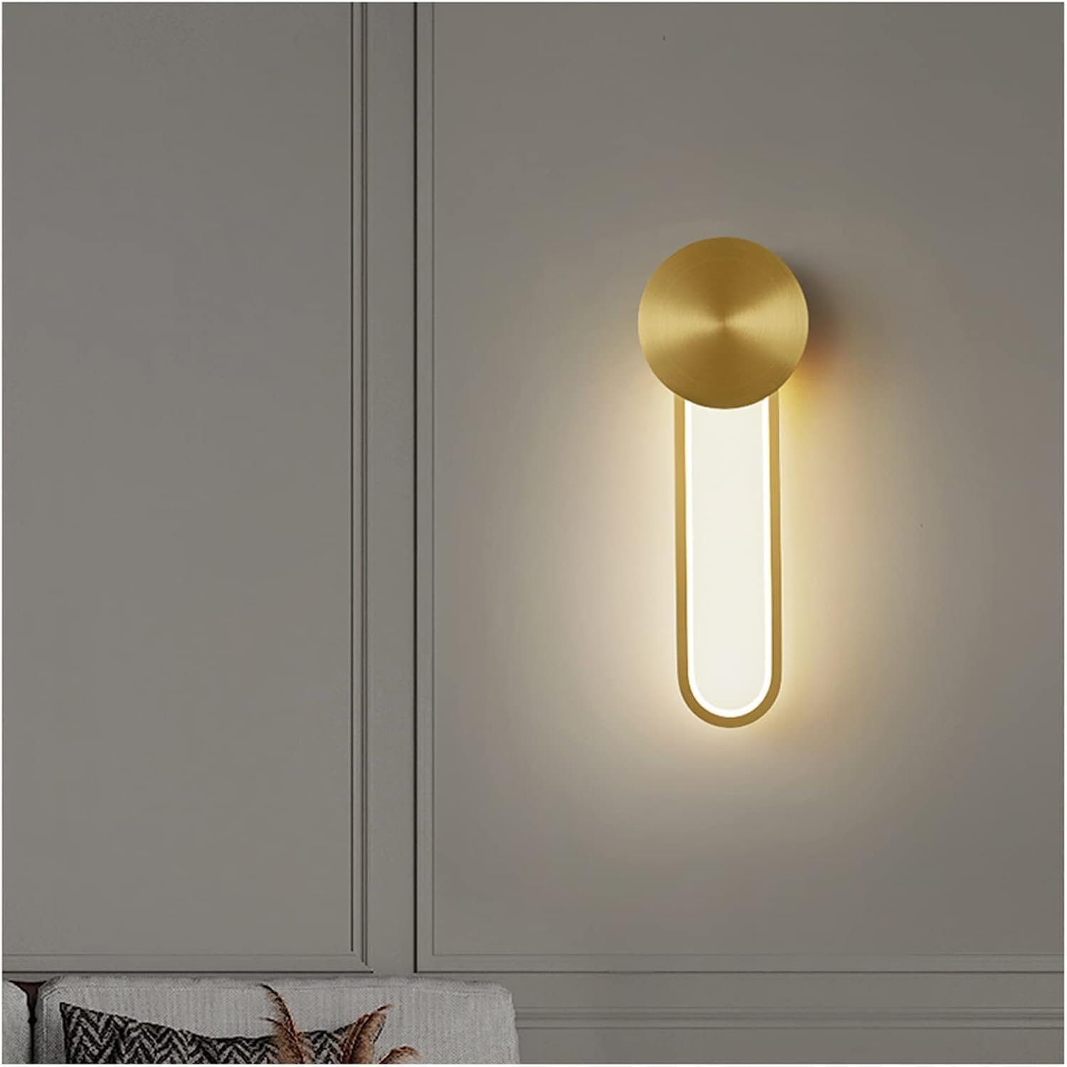 Wall Lamps Compatible with Living Room - Copper Lamp Bedroom Bedside Modern Minimalist Background Aisle Light Luxury Sconces, Lighting Chandelier
