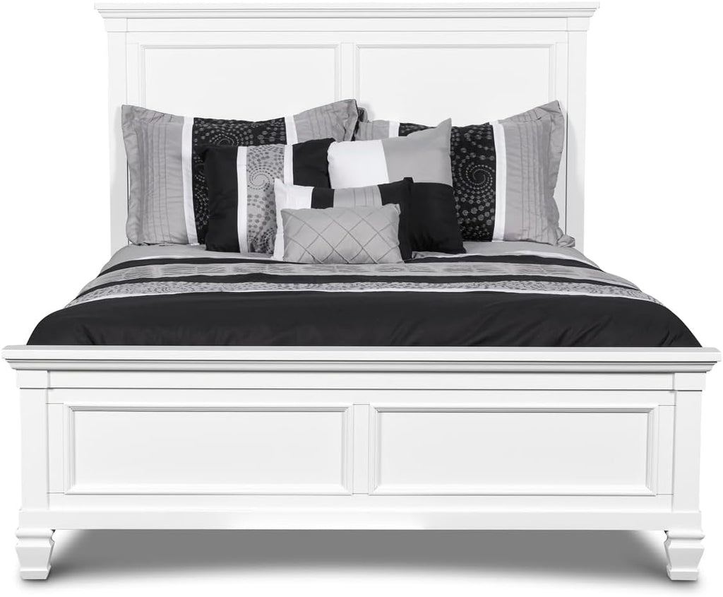New Classic Furniture Tamarack Wood Queen Bed, White