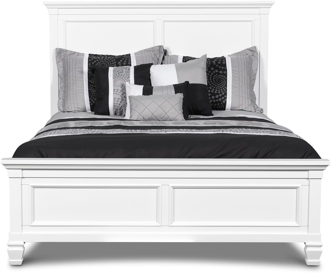 New Classic Furniture Tamarack Wood Queen Bed, White