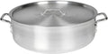 TrueCraftware- 35 qt. Aluminum Brazier Pot with Cover 6mm Thickness- Heavy Weight Cookware Braiser Pan Braising Pan Perfect Roasting Baking Sauteing Searing and Pan Frying Mirror-Finished