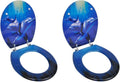 Toilet Seats with Lids 2 pcs MDF Dolphin Toilet & Bidet Seats