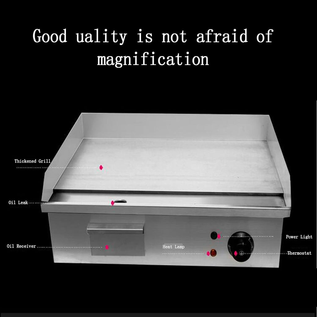 3000W Commercial Griddle, 22' Electric Griddles Grill, Stainless Steel Flat Top Griddle Temperature Control Countertop Griddle Hot Plate Kitchen Restaurant Grill