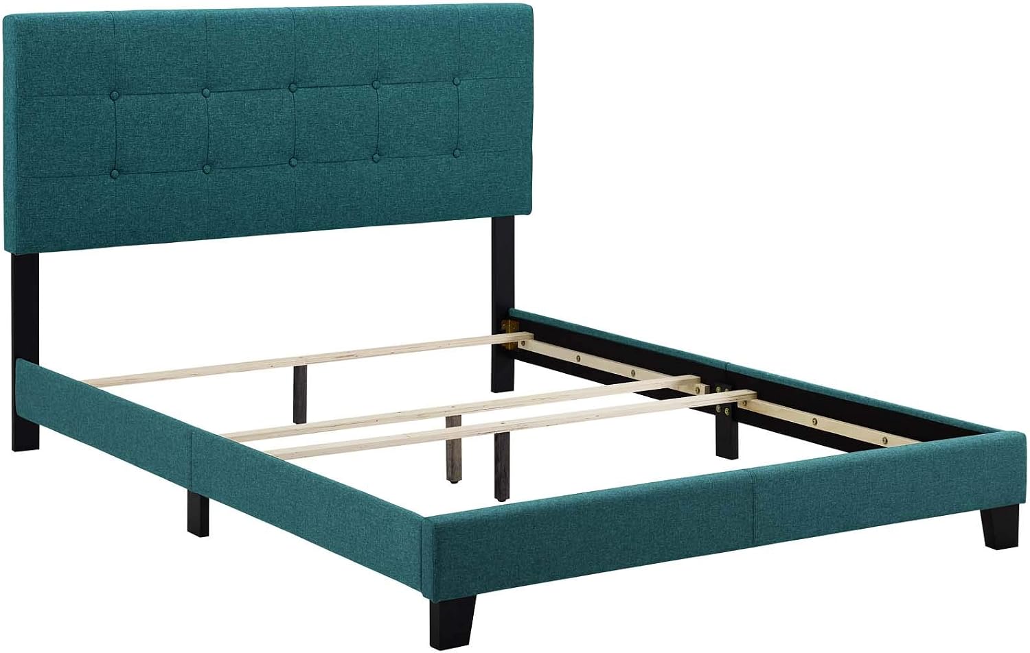 Modway Amira Tufted Fabric Upholstered Full Bed Frame With Headboard In Teal