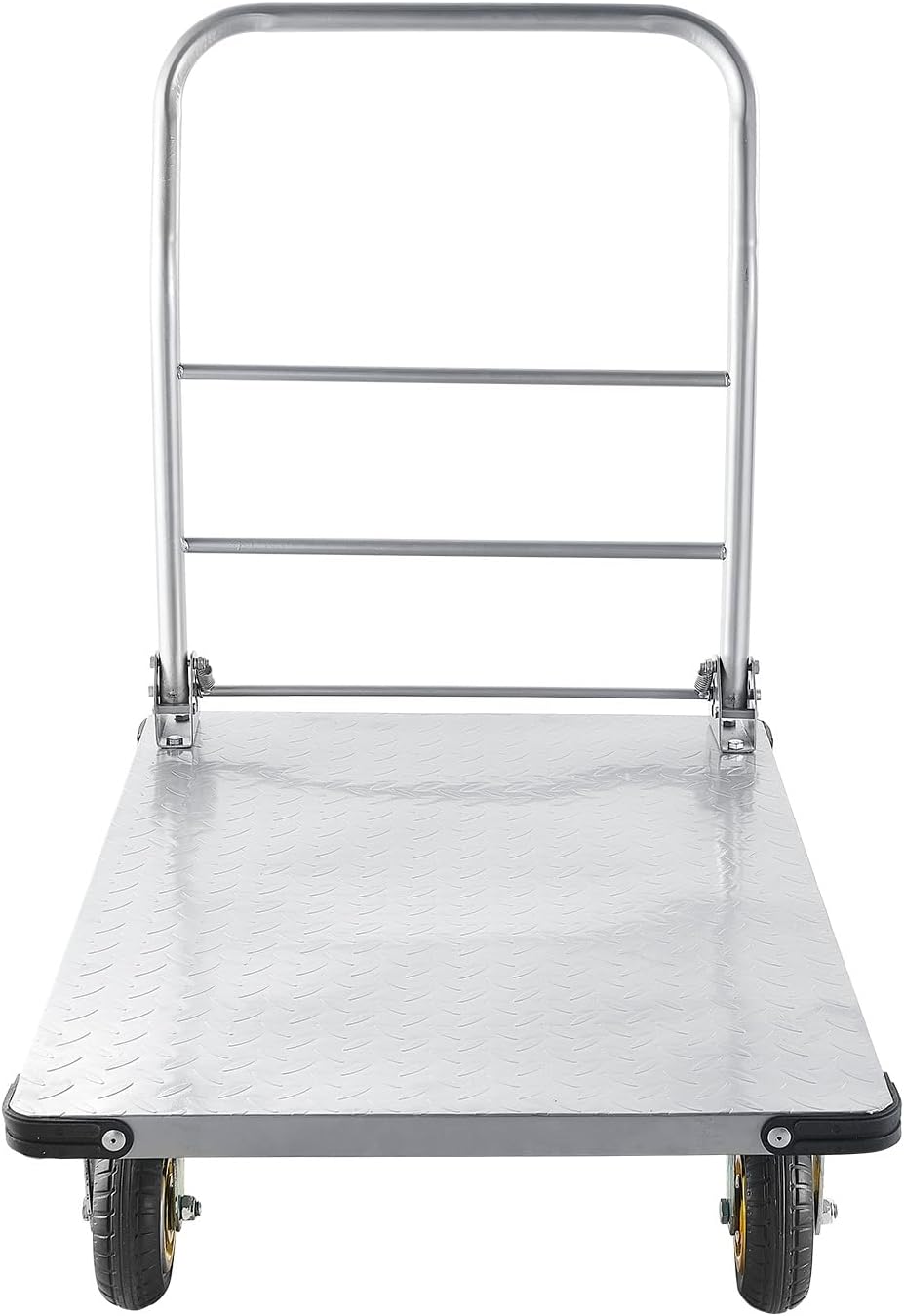 VEVOR Heavy Duty Platform Truck, 2000 LBS Steel Large Flatbed Cart with 360° Swivel Wheels & Brakes, Foldable Platform Hand Push Truck Dolly for Easy Storag/Groceries/Garage/Warehouse (36' X 24')