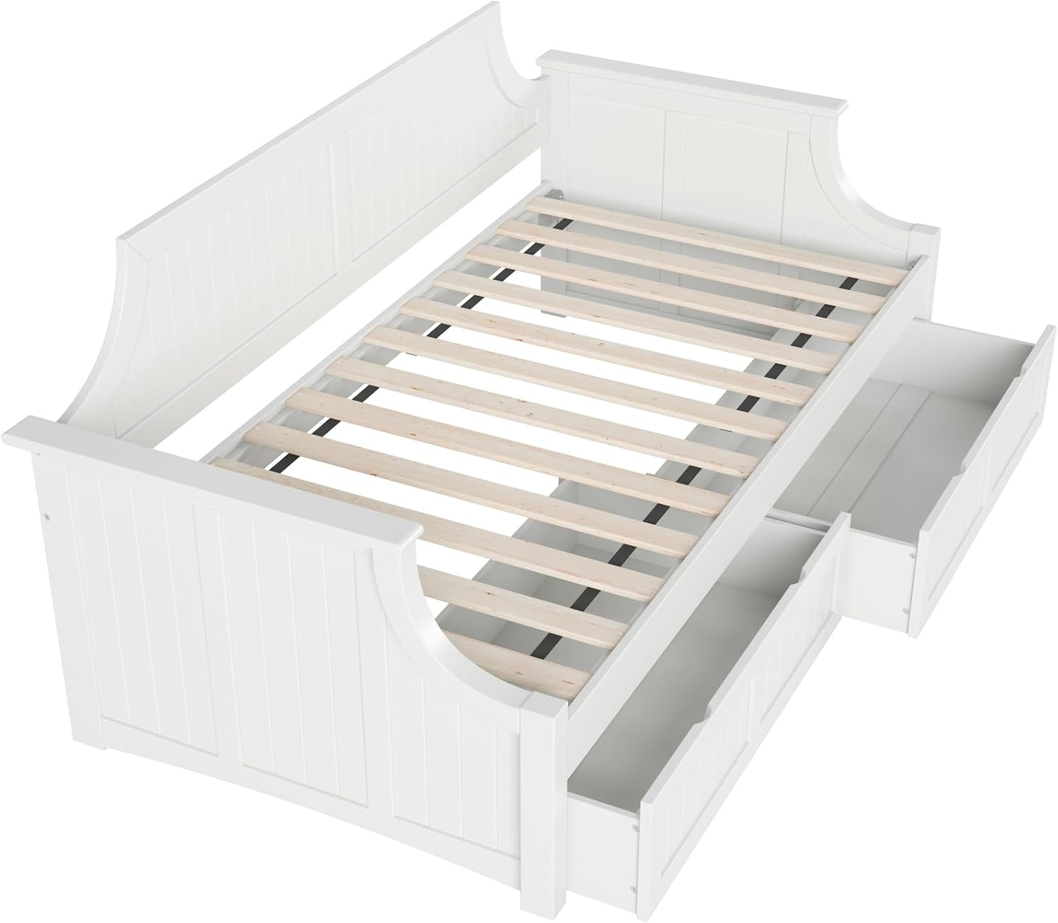 AFI Cambridge Twin Wood Daybed with Set of 2 Drawers in White