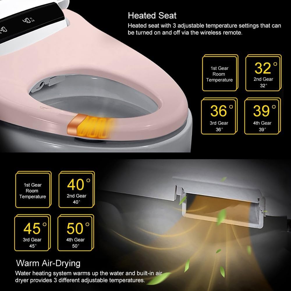 Modern Smart One-Piece 1.28 GPF Floor Mount Elongated Automatic Toilet & Bidet with Seat