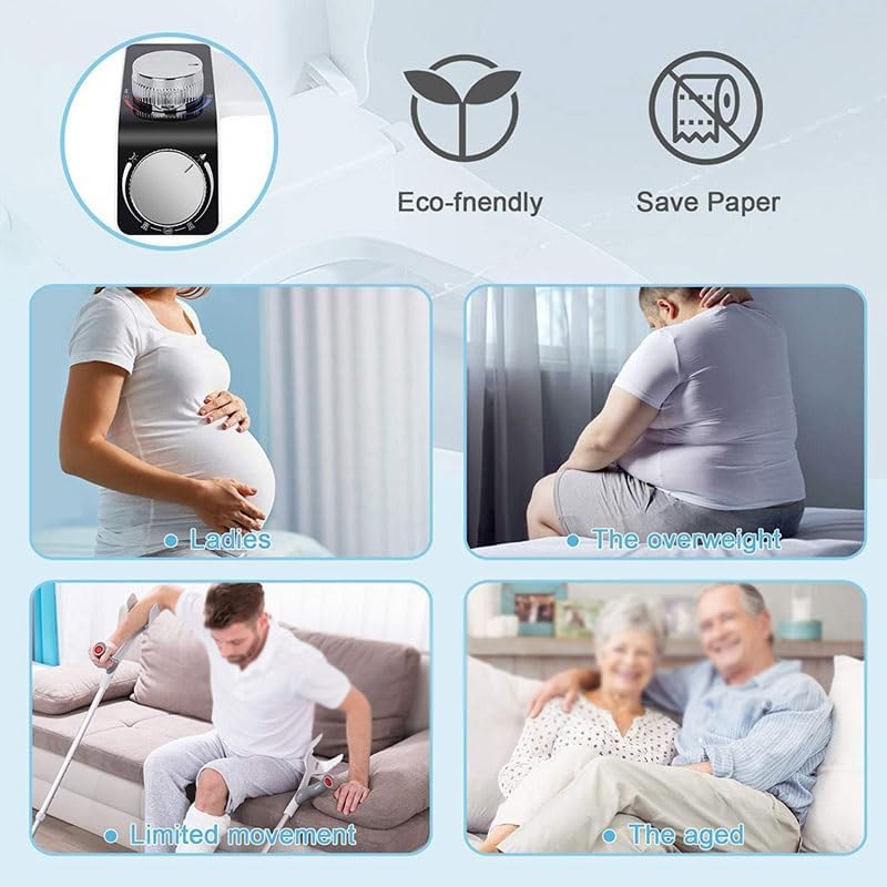 Easy-to-install Bidet Non-electric Smart Toilet Seat Buttocks Flusher Hot Cold Spray