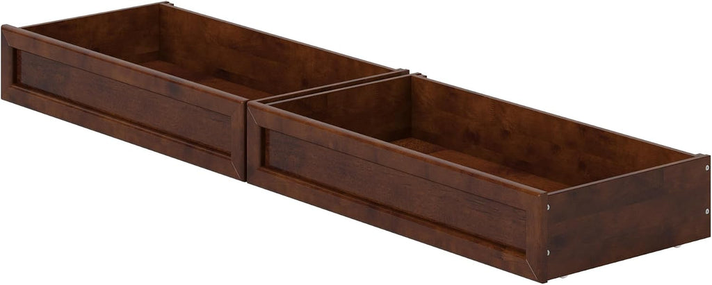 AFI, Mid-Century Modern Under Bed Storage Drawers, Queen/King/Twin XL, Walnut