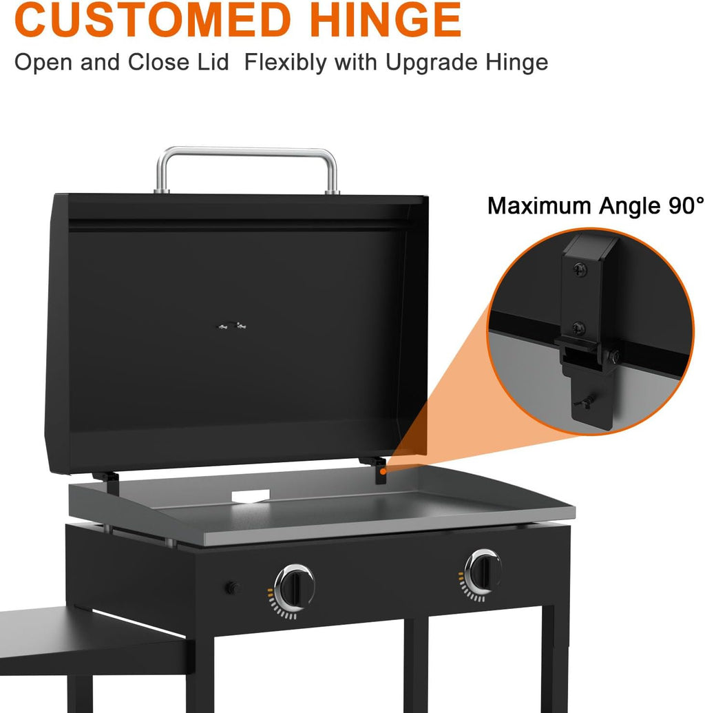 Upgraded Hinged Lid for Blackstone 28 inch Griddle 1517 1605 1853 1924 1885 1803 1839 1856 1983 2094, Hard Cover Hood for Blackstone 28' Griddle, Universal Lid for Most Brand 28-Inch Griddles