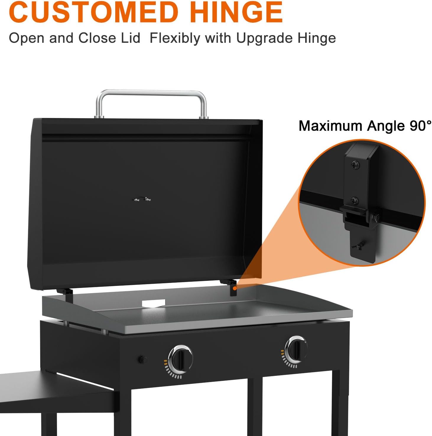 Upgraded Hinged Lid for Blackstone 28 inch Griddle 1517 1605 1853 1924 1885 1803 1839 1856 1983 2094, Hard Cover Hood for Blackstone 28' Griddle, Universal Lid for Most Brand 28-Inch Griddles