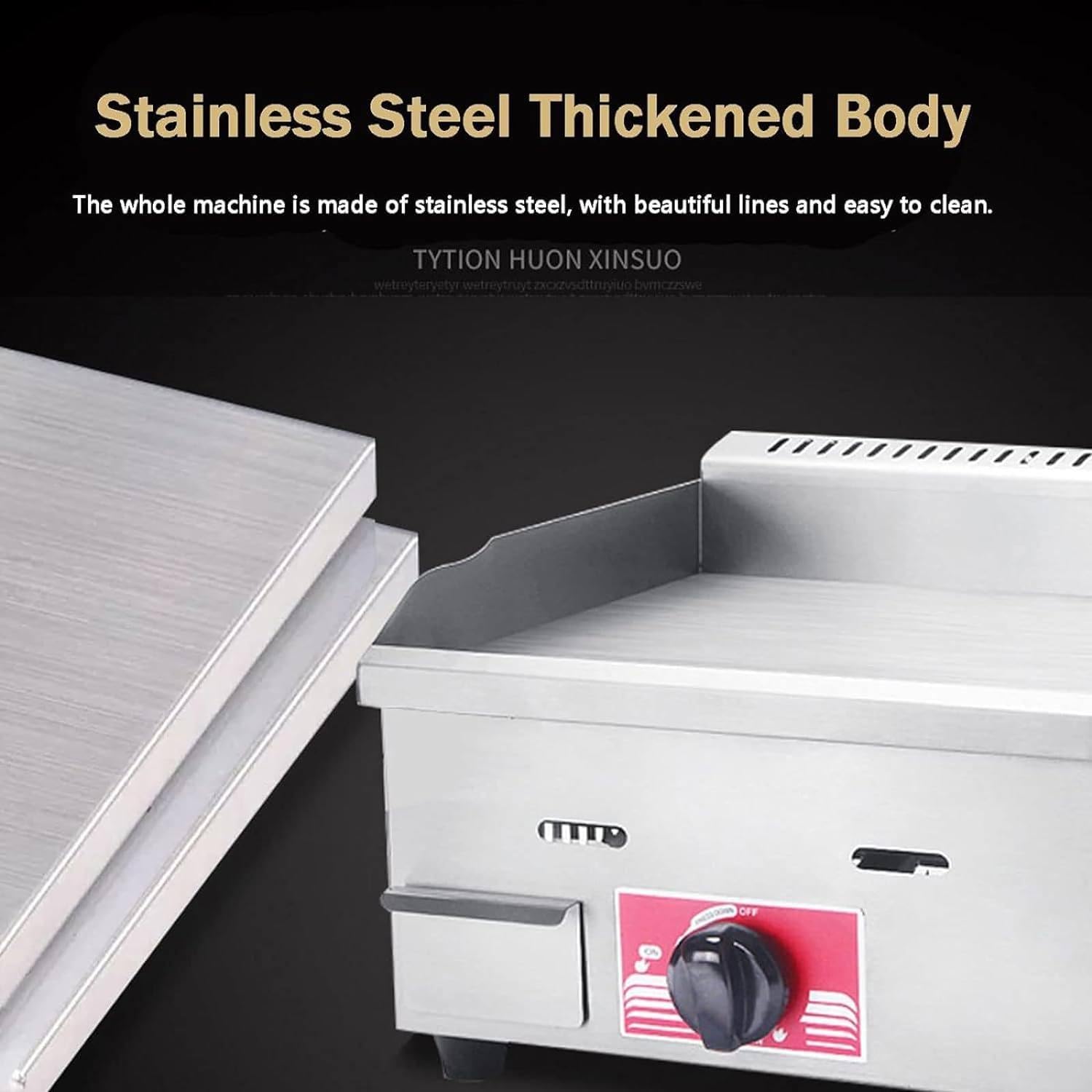 Commercial Gas Griddles, Countertop Flat Top Griddle Flat Top Fry Pan, Adjustable Temperature, Kitchen Gas Grill,for Picnic
