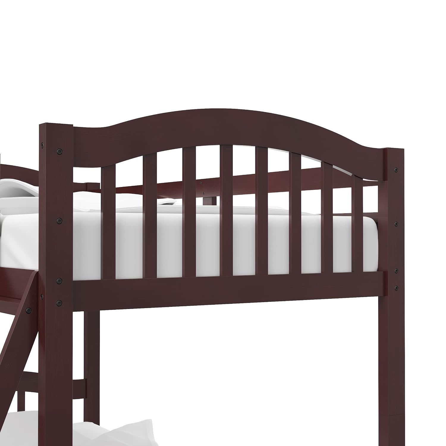 Storkcraft Long Horn Twin-Over-Twin Bunk Bed (Espresso) - GREENGUARD Gold Certified, Converts to Two Twin Beds, Wood Bunk Bed for Kids Bedroom