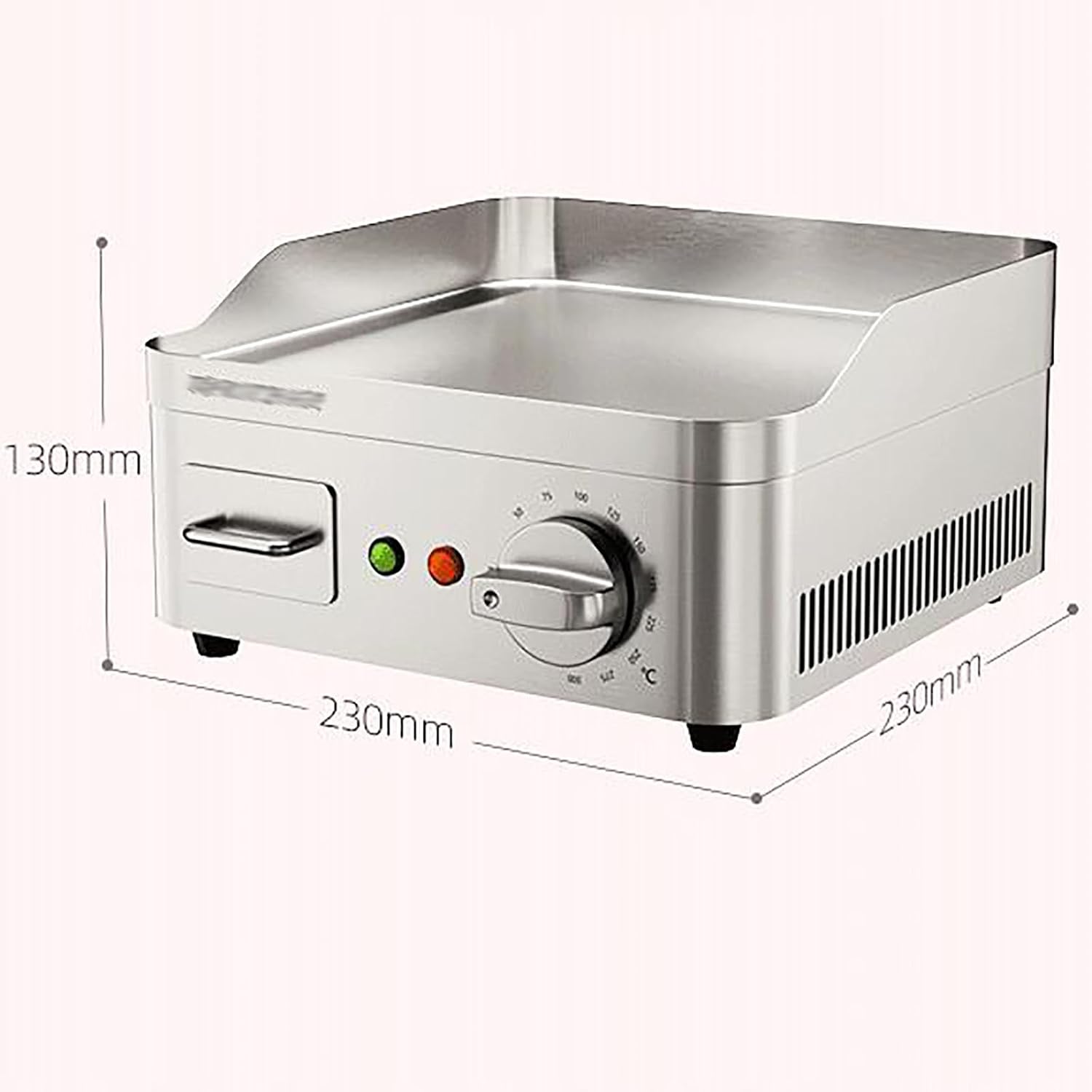 2000W 9' Commercial Electric Countertop Griddle Stainless Steel Flat Top Grill Hot Plate BBQ Flat Large Restaurant Grill, Adjustable Thermostatic Control for Home Commercial Places