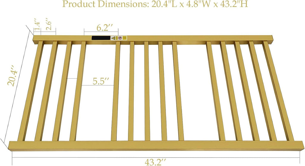 14 Bars Luxury Towel Warmers Wall Mounted Heated Towel Rack, Towel Warmer for Bathroom with Timer & Temperature Multi-Level Adjustable, Hardwired and Plug-in Compatible (Brushed Gold)