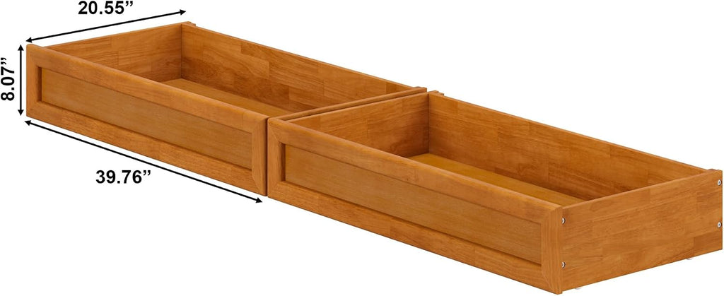 AFI, Mid-Century Modern Under Bed Storage Drawers, Queen/King/Twin XL, Light Toffee