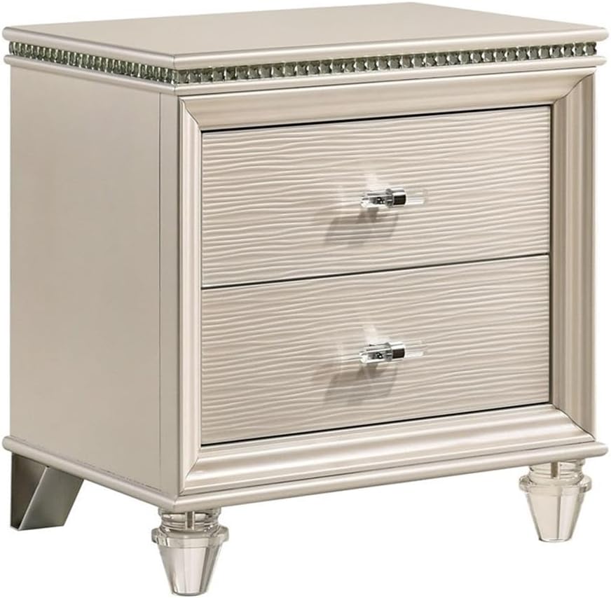 Furniture of America FOA Devado Contemporary 3-Piece White Wood Bedroom Set - Twin + 2 Nightstands