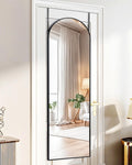 DYNWELL Full Length Door Mirror, Mirror Full Length Door Hanging, Over The Door Mirror, 50'x16' Bathroom Back of Door Mirror, Long Mirror for Bedroom Living Room(Black)