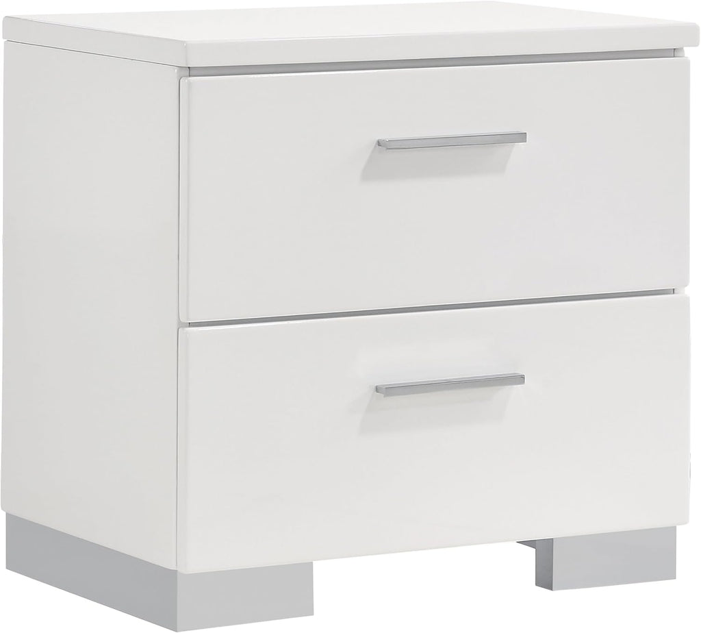 Coaster Home Furnishings Felicity 4-Piece Full Bedroom Set White High Gloss 203511F-S4