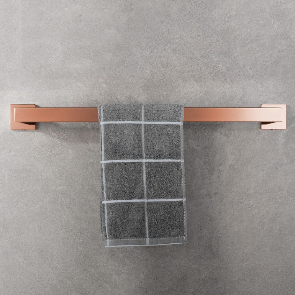 Shiny Polished Rose Gold Bathroom Hardware Accessories Towel Rack Toilet Paper Holder Towel Rail Bar Bathroom Robe Hook,40cm 1 bar Set