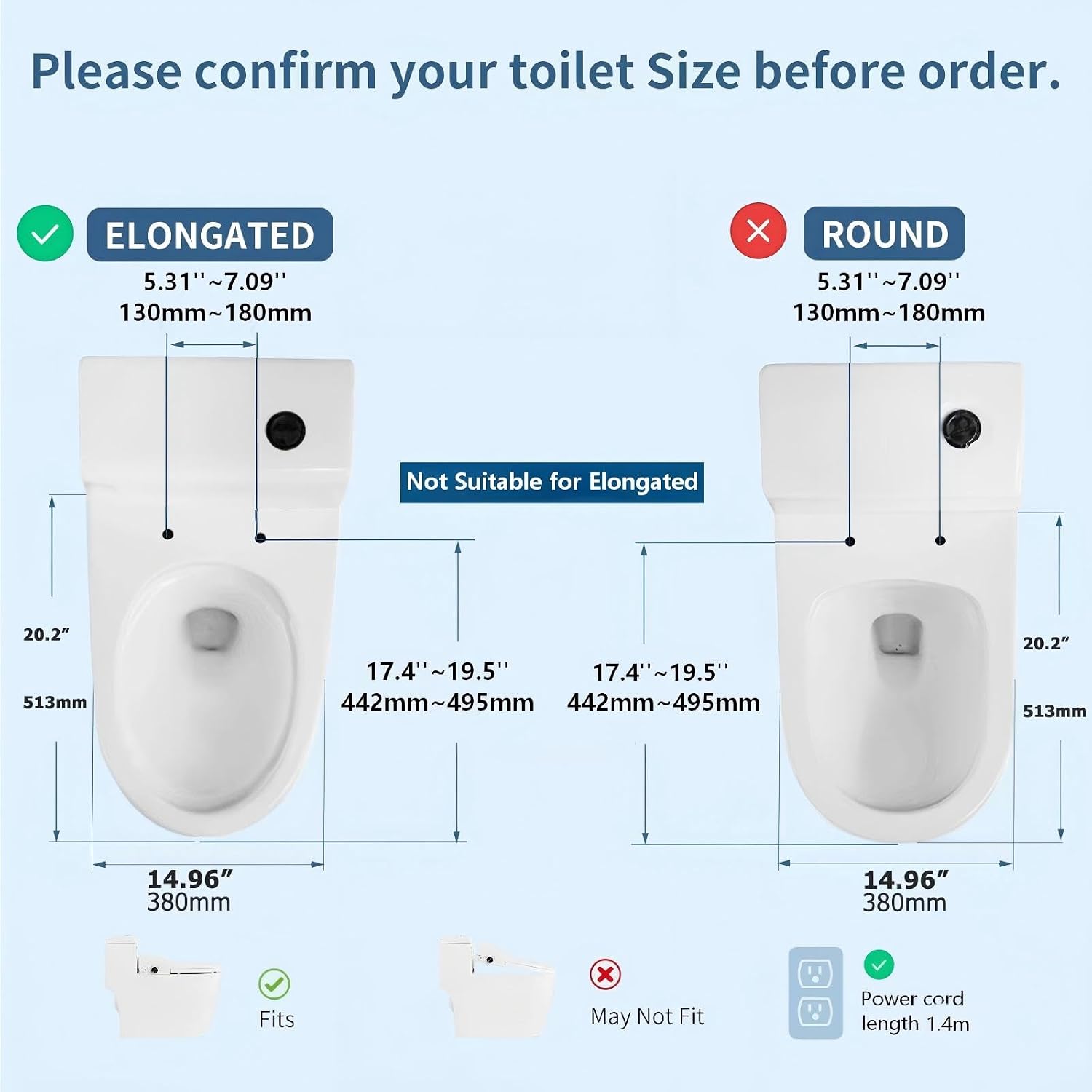 Bidet Toilet Seat,Smart Toilet Seat with Remote Control,Electric Heated Seat,Warm Water Washing,Warm Air Dryer and Multiple Spray Modes for Women Men