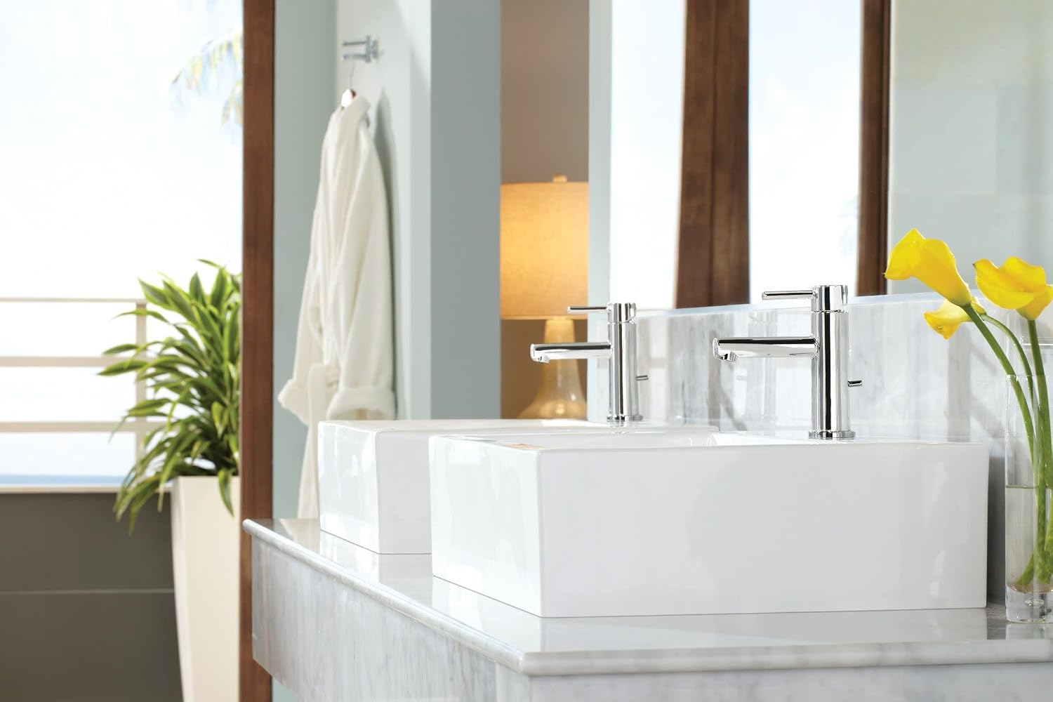 Moen Align Chrome One-Handle Modern Bathroom Faucet with Drain Assembly and Optional Deckplate, 6190