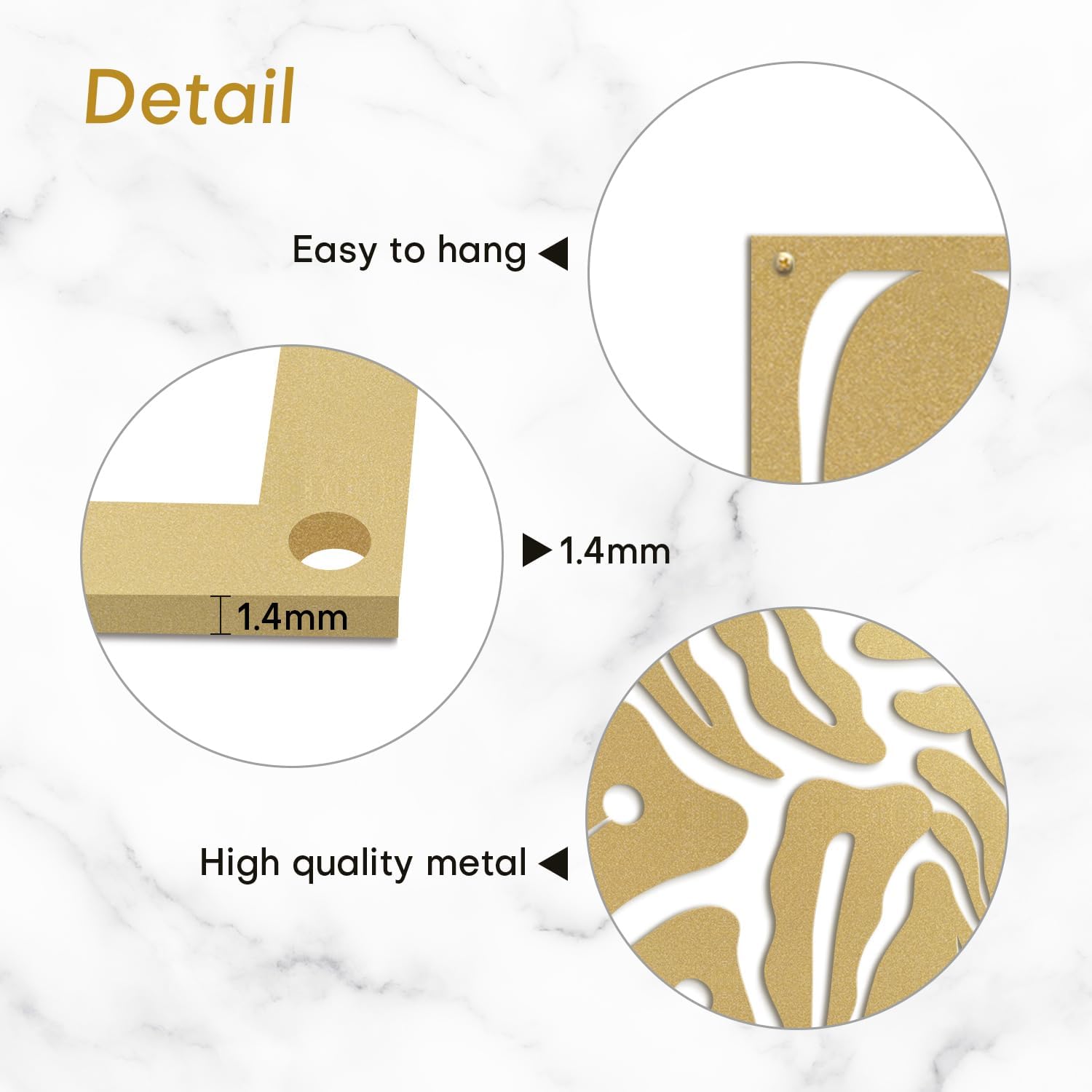 SIGNLEADER Metal Wall Art Decor Tropical Palm Leaf Minimalist Modern Abstract Wall Sculpture Hangings Home Decoration for Living Room, Bedroom, Bathroom, Kitchen, Outdoor - 30' Gold