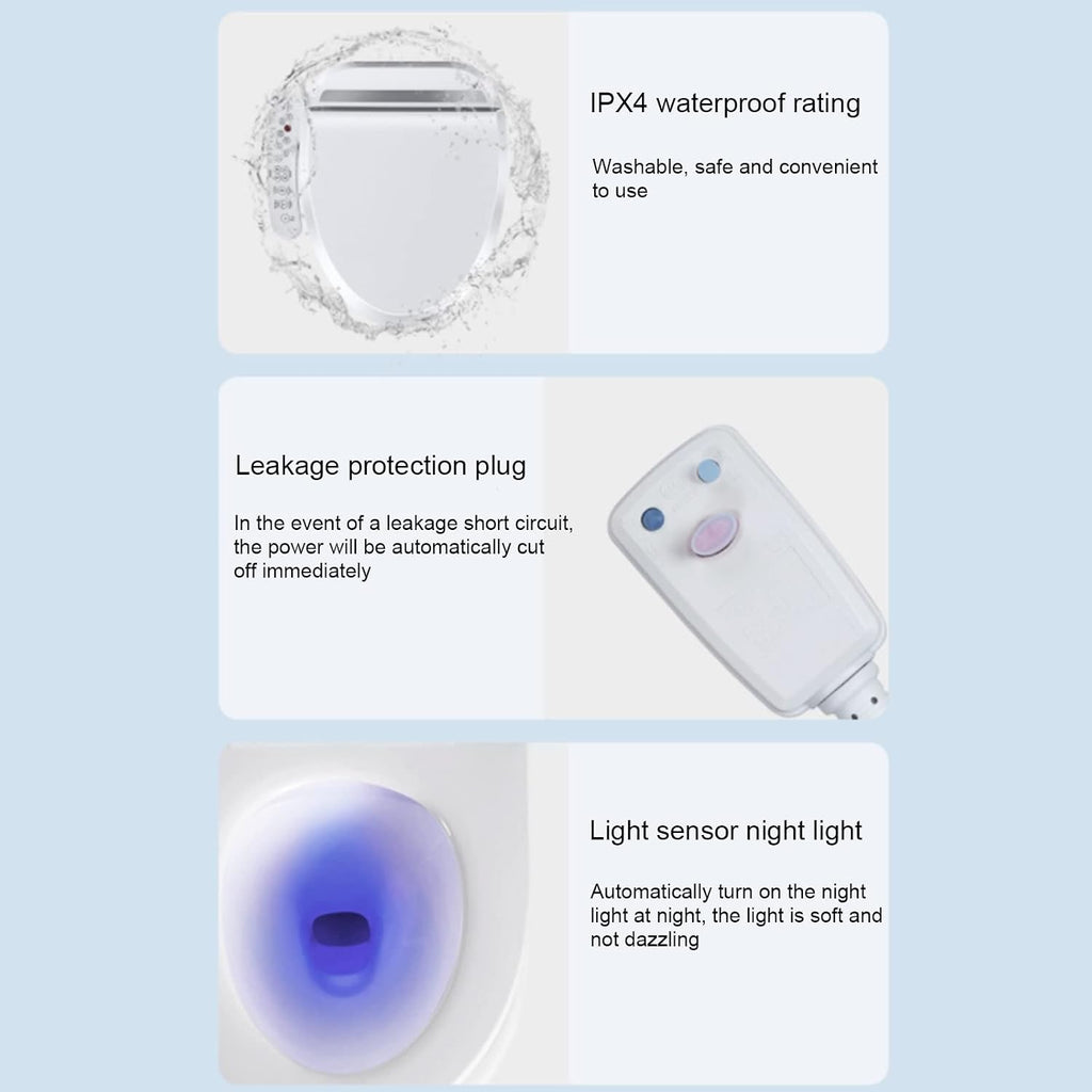 Electronic Bidet Toilet Seat Elongated Smart Heated Toilet Seat, Temperature Controlled Wash, Warm Air Dryer, Smart Touch Panel, Adjustable Warm Water Function, LON006MKJ