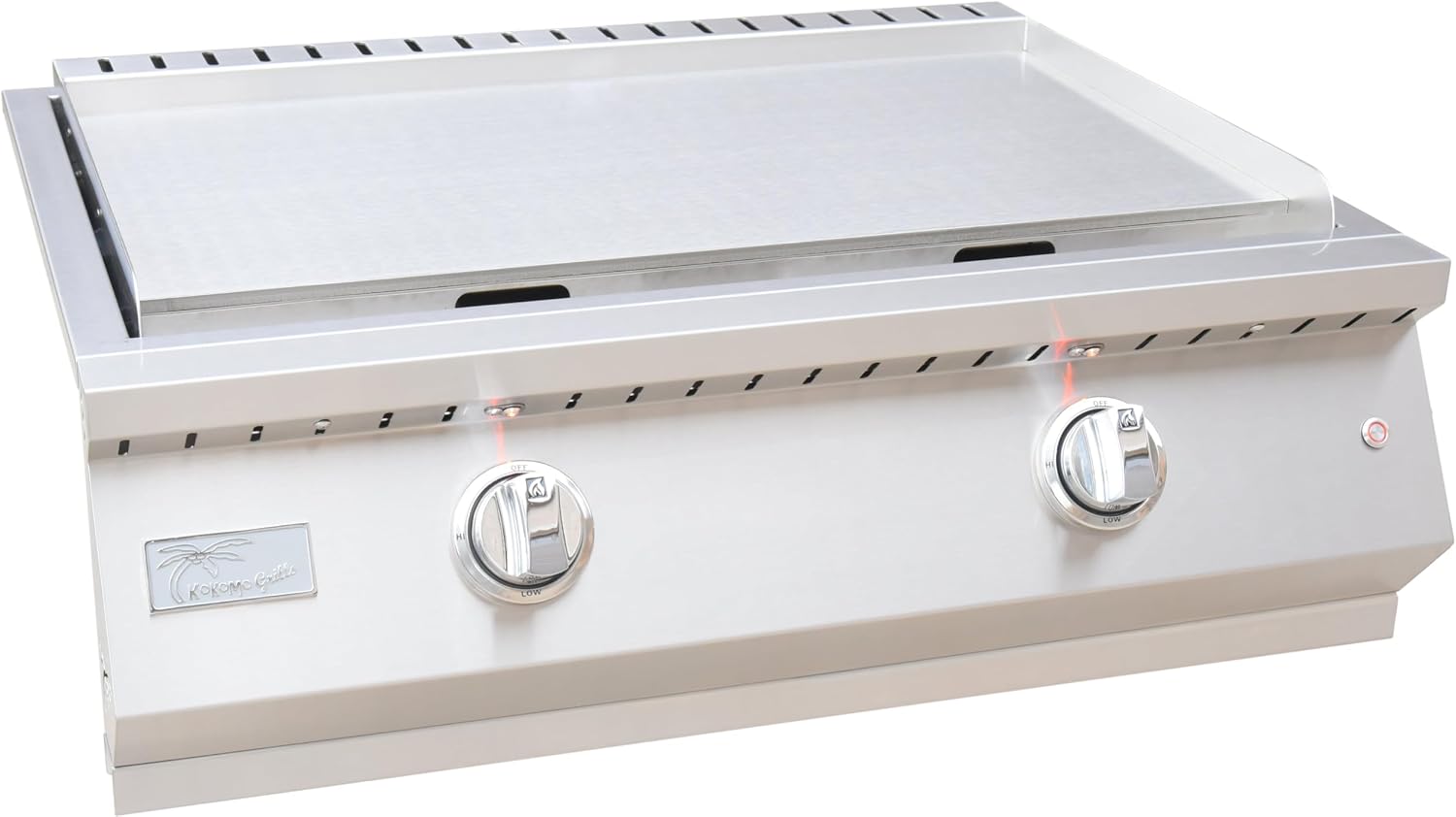 KoKoMo Grills 30 Inch Professional Outdoor Kitchen Teppanyaki Liquid Propane Griddle | 304 Stainless Steel Flat Top Grill U-Shape Burners 36000 BTUs for Outdoor Cooking, BBQ and Patio Backyard