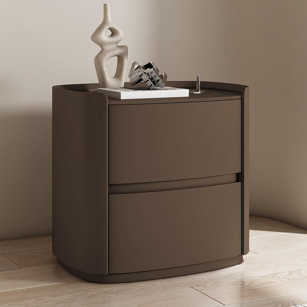Modern minimalist bedroom solid wood bedside table with storage drawers, drawer storage cabinet, bedroom chest of drawers, wooden bedside table, white bedside table, storage side table ( Color : Dark