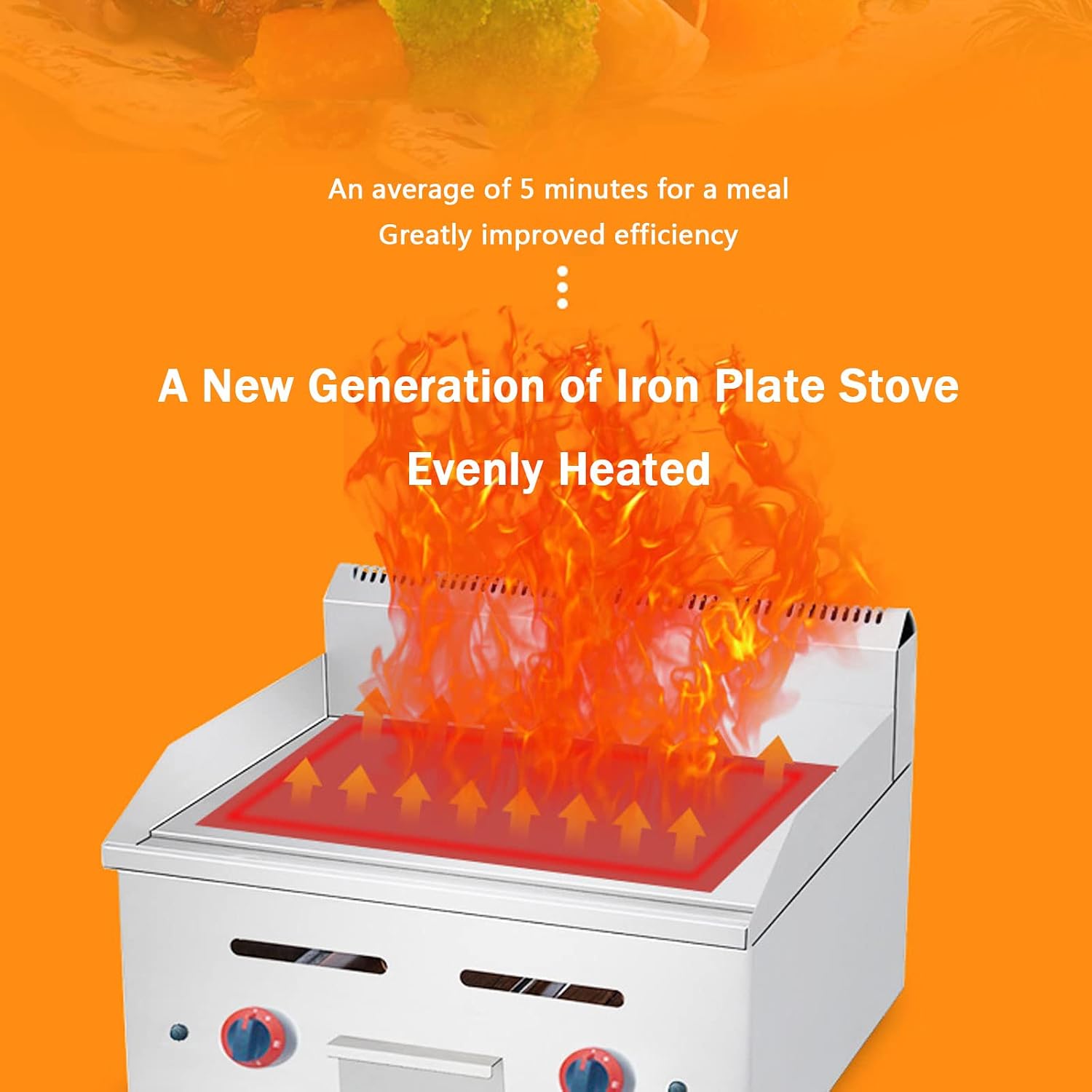 Commercial Gas Griddle 2 Burner Heavy Duty Manual Flat Top Restaurant Griddle Heating Plate Stainless Steel Portable Grill Propane Gas Countertop Restaurant Gas Griddle BBQ Home Kitchen
