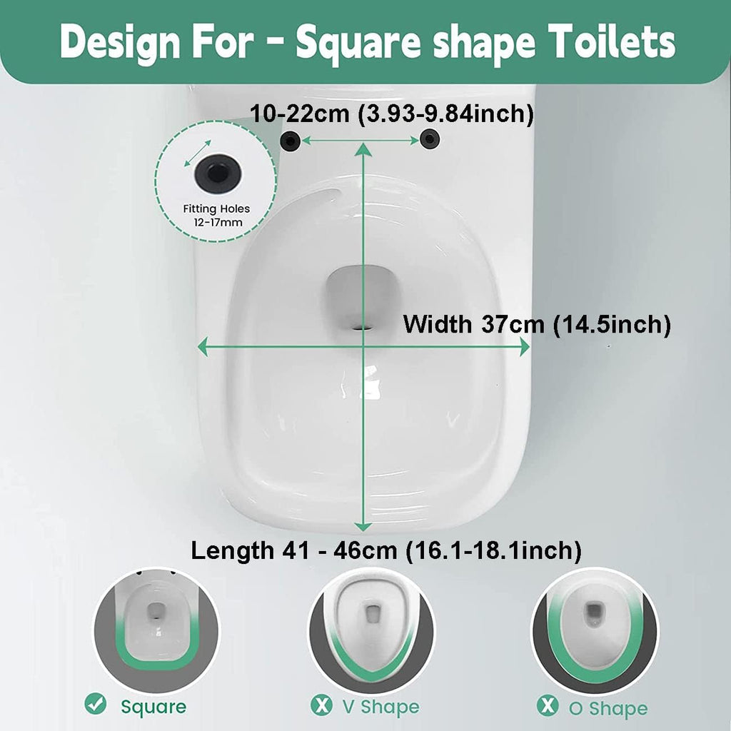 Toilet Seat Round Square Toilet Seat White Soft Close Toilet Seat White Quick Release, Bathrooms Square Toilet Seat Simple Top Fixing, Thickened(36.5 * 43.5cm)