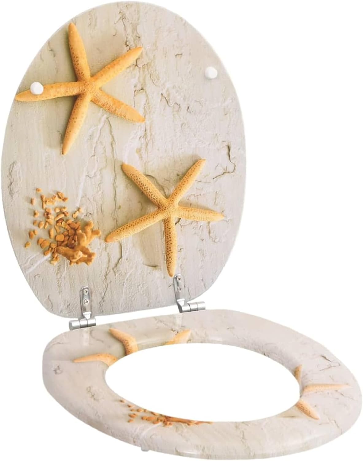 Toilet Seats with Lids 2 pcs MDF Sea Star Toilet & Bidet Seats