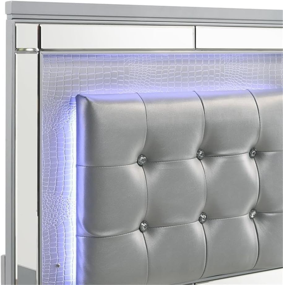 New Classic Furniture Valentino Wood Twin Bed, Silver