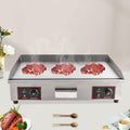 Electric Flat Top Griddle Commercial Electric Countertop Griddle Food Grade Stainless Steel Electric Flat Top Grill W/Adjustable Temperature Control 122-572℉For Kitchen