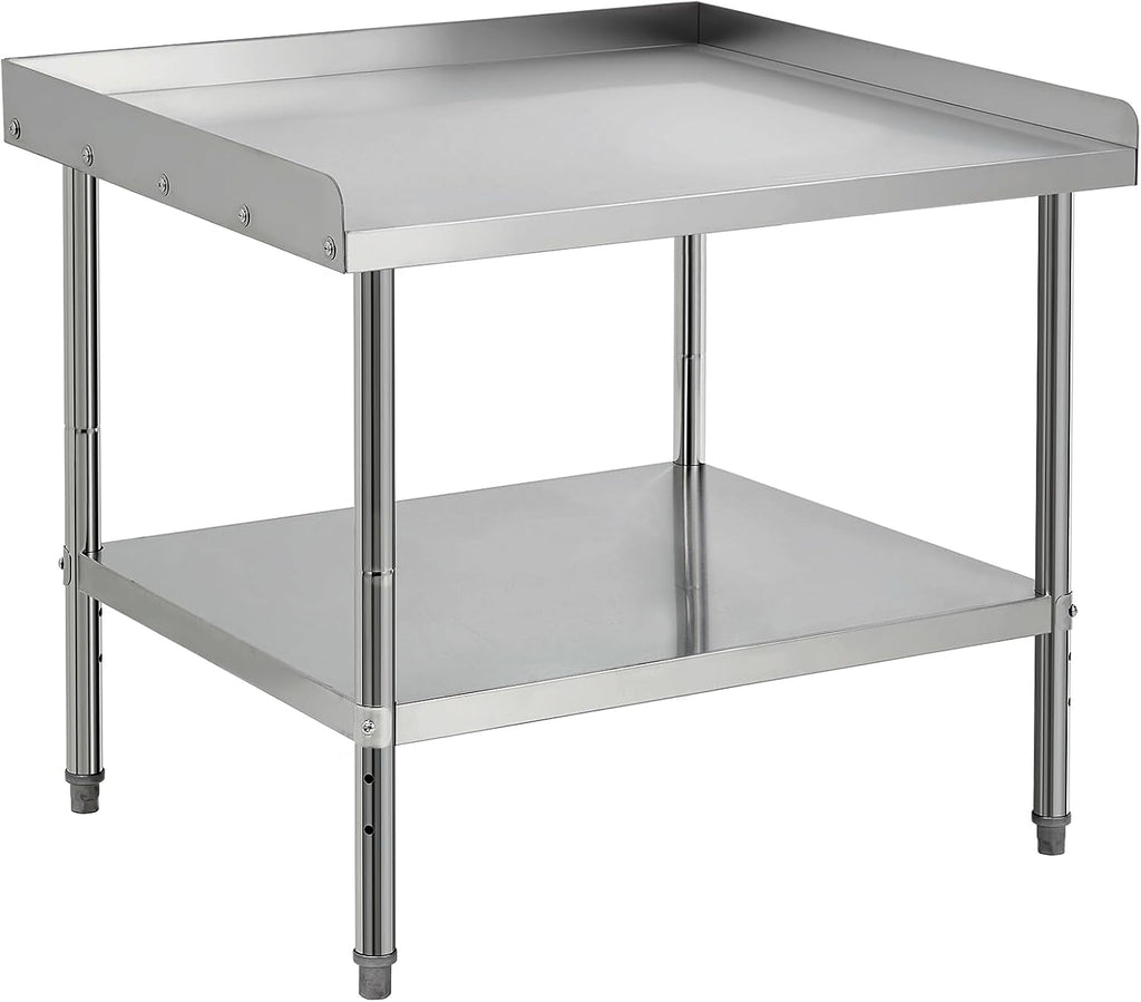 GarveeTech Stainless Steel Grill Stand Table - 36x30x30 Inches, 660 LBS Heavy-Duty Capacity, NSF Certified, with 2' Edge Baffle for Home, Commercial Restaurant Kitchen, Hotel