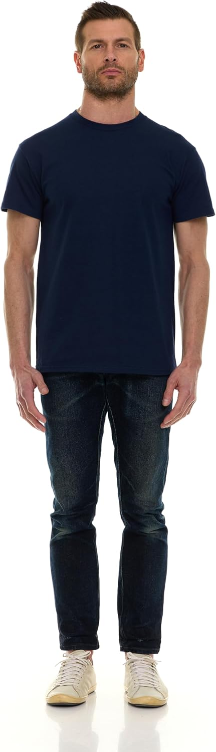 12 Pack Men's Cotton Short Sleeve Lightweight T-Shirts, Bulk Crew Tees for Guys, Solid Bright Colors T-Shirt