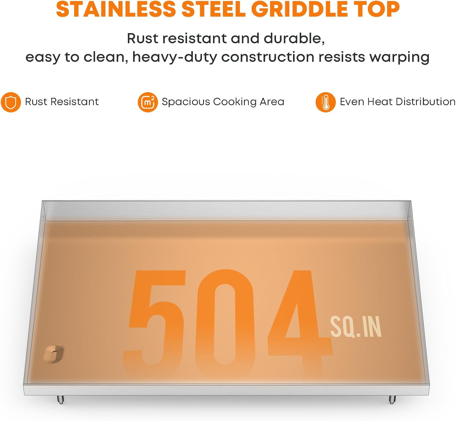 Stanbroil Flat Top Griddle for Weber 28' 3 Burner Gas Griddle 43310201/1501005, Stainless Steel
