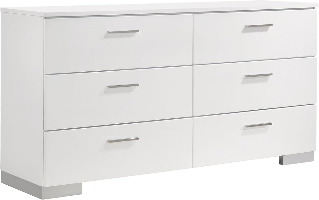 Coaster Home Furnishings Felicity 4-Piece Full Bedroom Set White High Gloss 203511F-S4