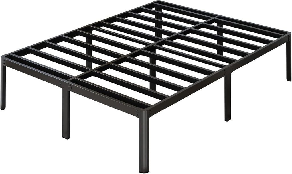 Yicensen 14 Inch Full XL Bed Frame No Box Spring Needed Heavy Duty Metal Full XL Platform Bed Frame with Rounded Corner Legs, Easy Assembly, Noise Free, Black