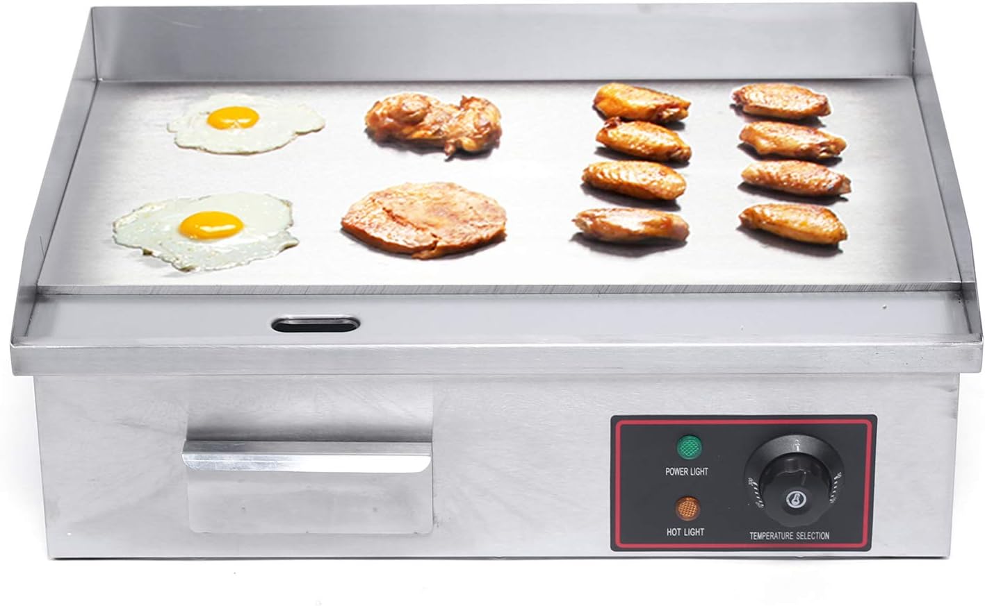 1600W Commercial Electric Griddle Flat Top Grill BBQ Restaurant Kitchen Teppanyaki Griddle, Commercial Table Top Griddle Electric Countertop Griddle Grill Hot Plate 122-572℉ Temperature Control